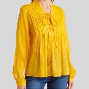 Rag & Bone Sachi marigold Yellow peasant style blouse  size small like new
